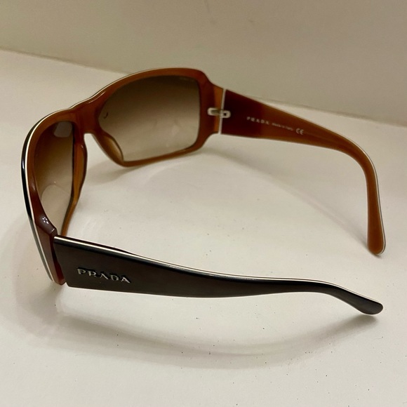 Prada Italy Brown Sunglasses SPR 09G 64-13 z4BX 2Z1 125 - Picture 4 of 10